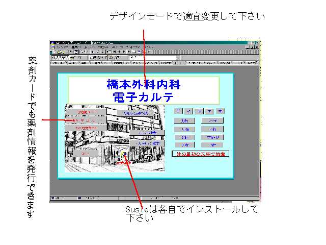 電子カルテのメニュー画面