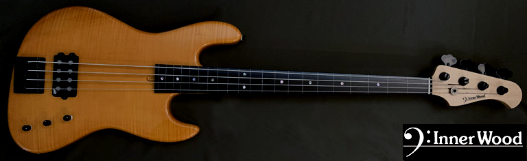 InnerWood GigJ4 Psychopath Flamemaple Special Coated Lined Fretless
