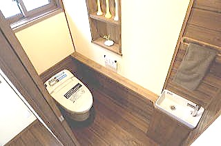 無垢のトイレ手洗いカウンターでヴィンテージリフォーム埼玉県所沢市
