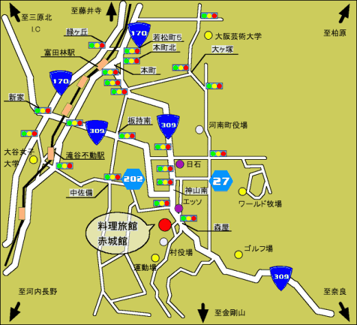 千早赤阪村近辺の地図