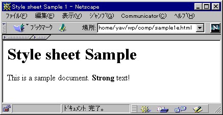 sample1e.html Navigator 4.0 screen